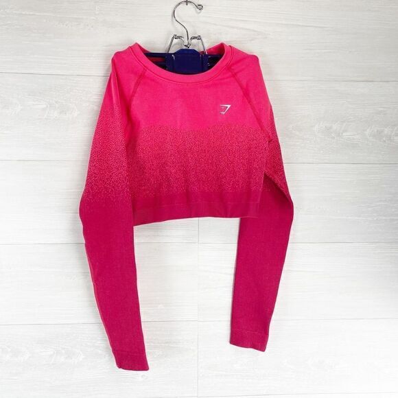 Gymshark Adapt Seamless Long Sleeve Ombre Crop Top - Picture 1 of 7